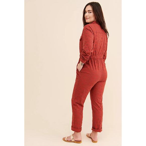 Free People Set The Tone Eyelet Jumpsuit - Picture 3 of 8